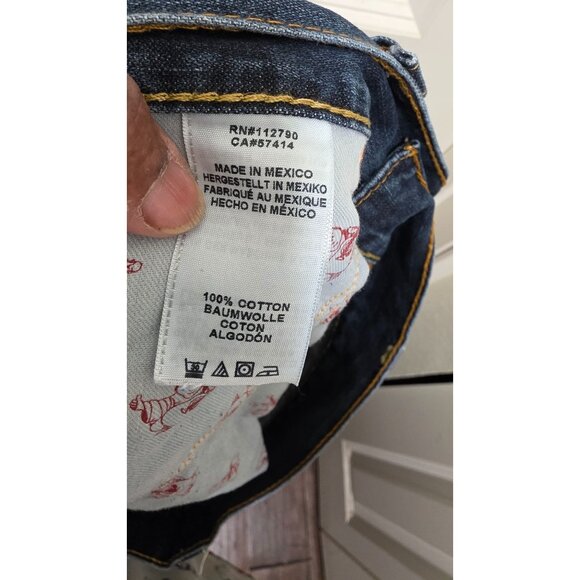 True Religion Men's Straight Leg Blue Distressed Denim Jeans W38L32 - Picture 8 of 8